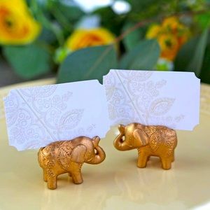 Kate Aspen Lucky Golden Elephant Place Card Holders (set of 6)